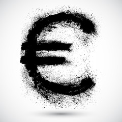 Aufkleber - Grunge shape of the European Union currency, Euro.