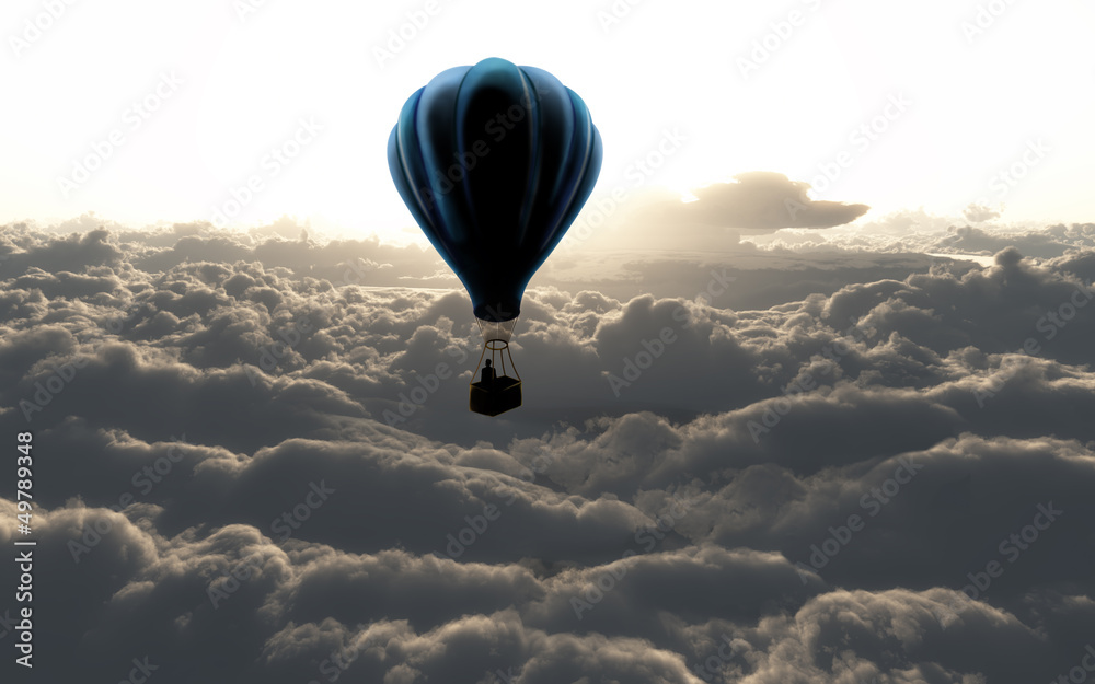 air balloon on sky - obrazy, fototapety, plakaty 