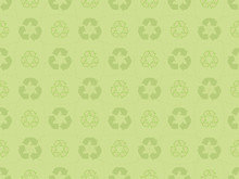 Green Seamless Pattern With Recycle Icons