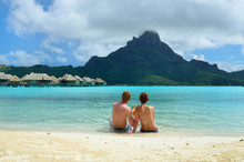 Romantic Honeymoon Couple On Bora Bora