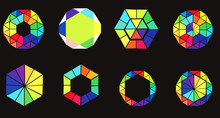 Set Of Hexagons - Colorful Design Elements