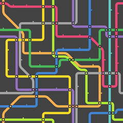 Poster - Abstract color metro scheme