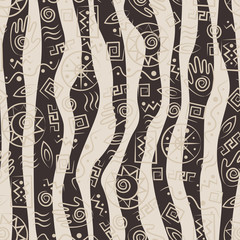 Tribal art. African stile seamless pattern