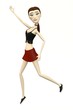 cartoon female character in casual clothes - happy