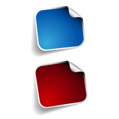 Poster - Set of blank rectangle labels with rounded corners