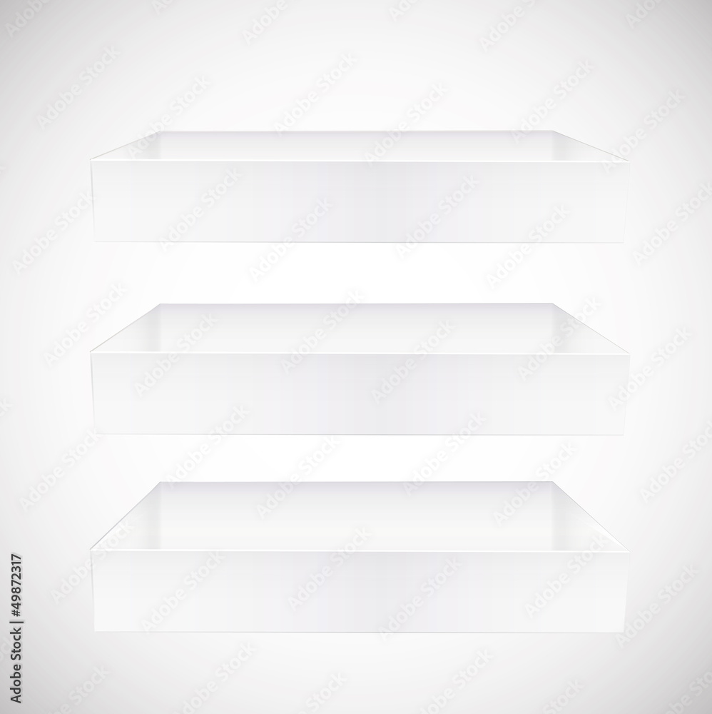 shelves on white background. Vector design.