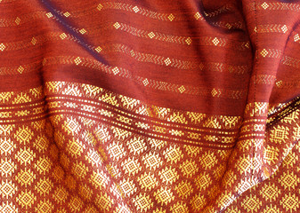 Crumpled Thai silk native fabric