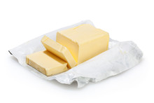 Butter Isolated On White Background With Clipping Path