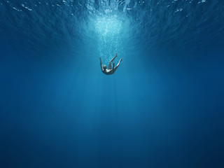man falls into the depths