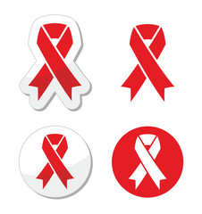 Red ribbon - AIDS, HIV, heart disease, stroke awereness sign