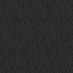 Poster - Dark leaves abstract seamless pattern. Vector, EPS8