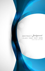 Wall Mural - abstract vector colorful stylish blue circle wave technology