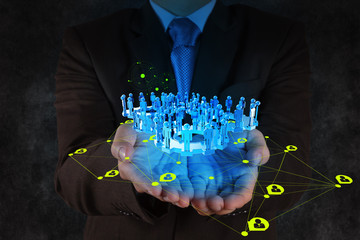 businessman working with new modern computer show social network