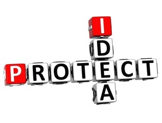 Poster - 3D Idea Protect Crossword on white background