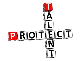 Poster - 3D Talent Protect Crossword on white background