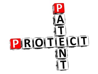Poster - 3D Patent Protect Crossword on white background