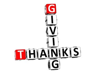 Poster - 3D Thanks Giving Crossword on white background