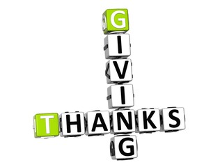 Leinwandbilder - 3D Thanks Giving Crossword on white background