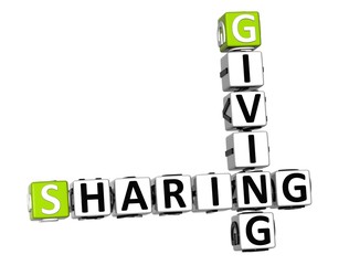 Poster - 3D Sharing Giving Crossword on white background