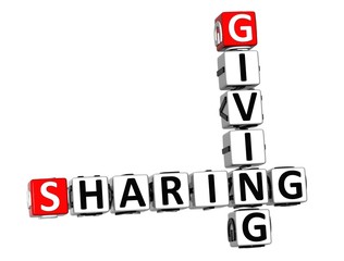 Poster - 3D Sharing Giving Crossword on white background