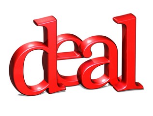 Poster - 3D Word Deal on white background