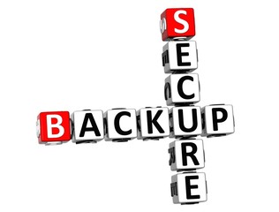 Poster - 3D Secure Backup Crossword on white background