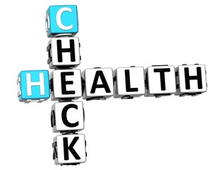 Poster - 3D Check Health Crossword on white background