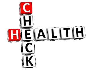 Poster - 3D Check Health Crossword on white background