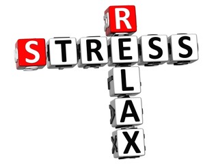 Poster - 3D Relax Stress Crossword on white background