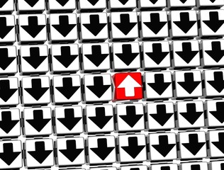 Aufkleber - 3D Sign Arrow inside arrow blocks