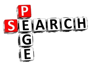 Poster - 3D Search Page Crossword on white background