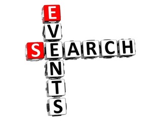 Poster - 3d events search crossword on white background
