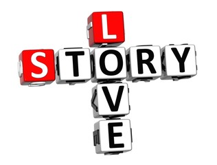 Poster - 3D Love Story Crossword on white background
