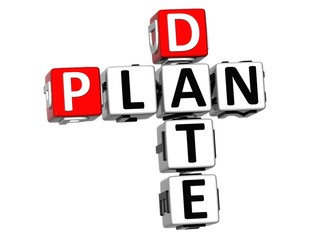 Poster - 3D Date Plan Crossword on white background