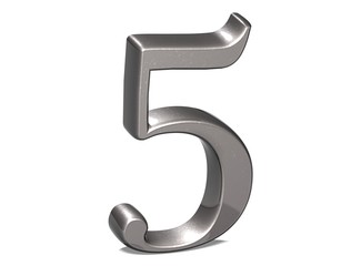 Aufkleber - 3d set silver number on white background