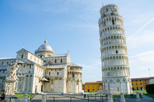 Famous Leaning Tower Of Pisa During Summer Day