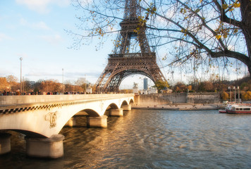 Fototapete - View of Eiffel Tower in Paris