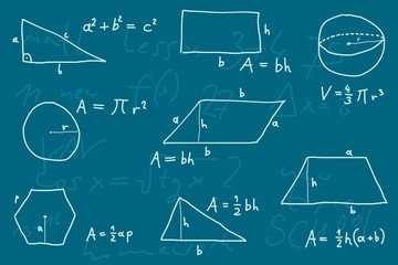 geometry lesson - blackboard formulas