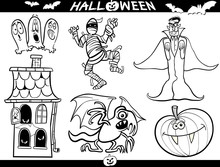 Halloween Cartoon Themes For Coloring Book