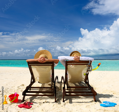 Nowoczesny obraz na płótnie Couple on a beach