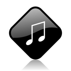 Aufkleber - music black square glossy internet icon
