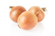 Fresh brown onion on white with clipping path
