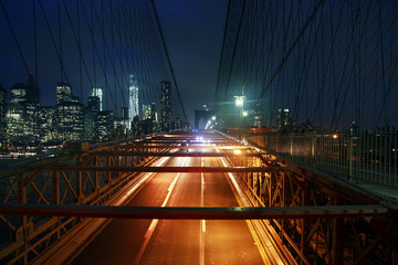 Canvas Print - Brooklyn Bridge at night