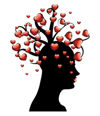 Wall Mural - Tree of hearts on head