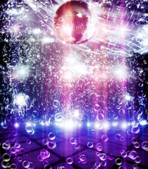 Wall Mural - Abstract disco ball with Bubbles.