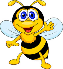 Poster - Cute bee cartoon waving