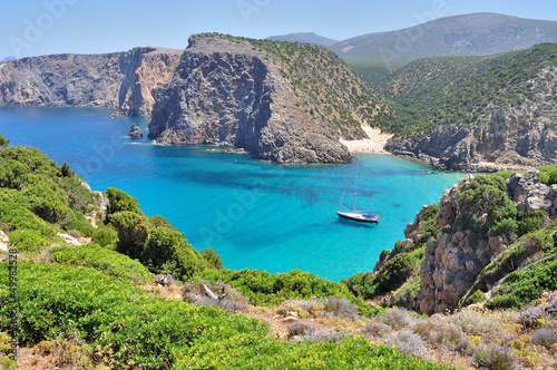 Fototapeta na wymiar View of Cala Domestica beach, Sardinia, Italy