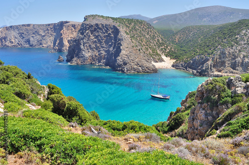 Naklejka na drzwi View of Cala Domestica beach, Sardinia, Italy