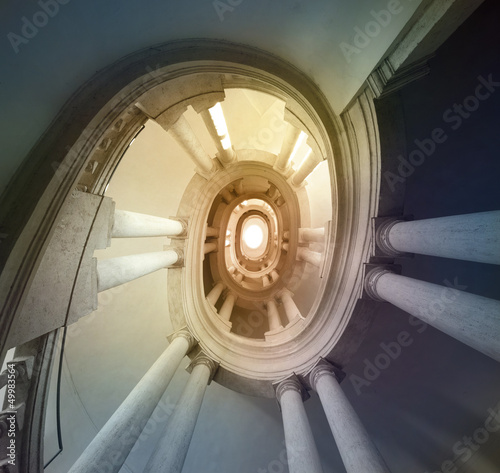 Naklejka na kafelki staircase by Borromini Italy , Roma,Palazzo Barberini
