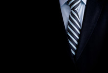 Black Business Suit With A Tie And Copyspace Background